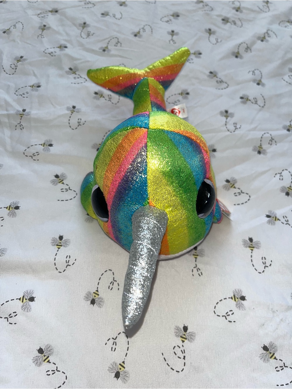 Ty Rainbow Narwhal Plush Toy - Sparkle Silver Horn